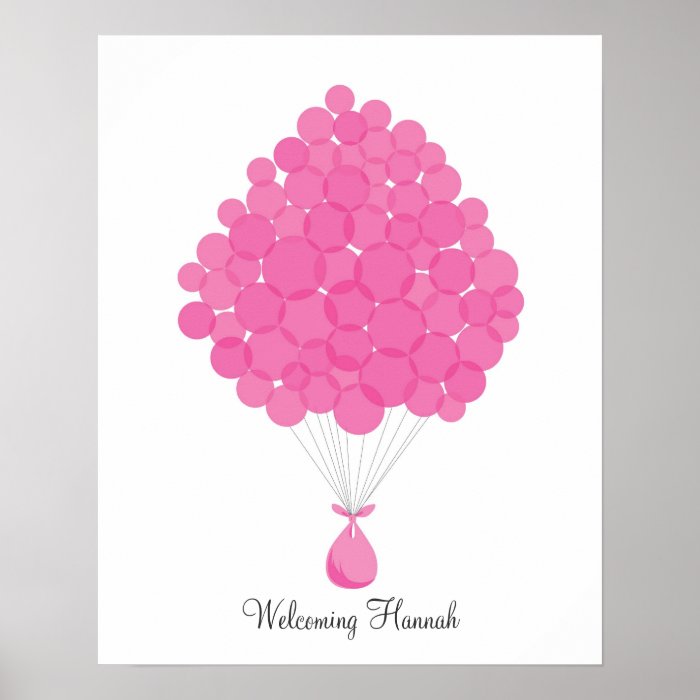 Baby Signature Balloons   Pink Print