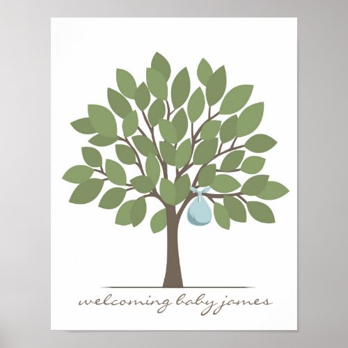 Baby Signature Tree _ Blue Poster