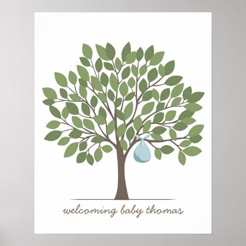 Baby Signature Tree _ Large _ Blue Poster