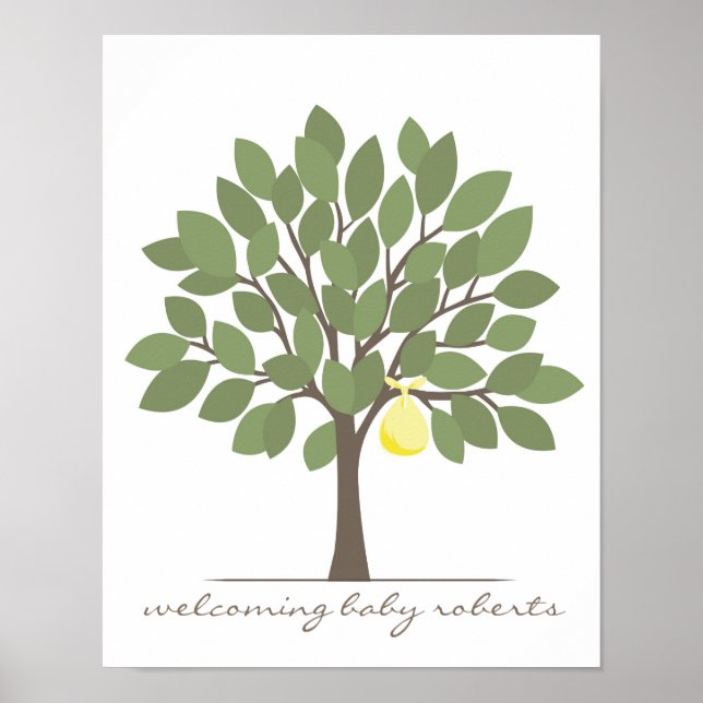 Baby Signature Tree - Yellow Poster (Front)