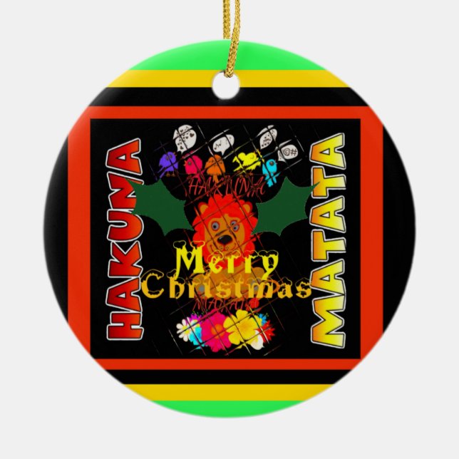 Baby Simba Merry Christmas Collection Ceramic Ornament (Front)