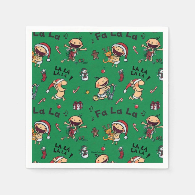 Baby Singing Carols Pattern Napkins (Front)
