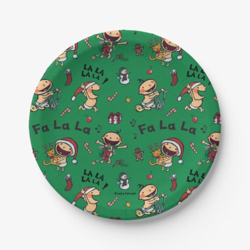 Baby Singing Carols Pattern Paper Plates