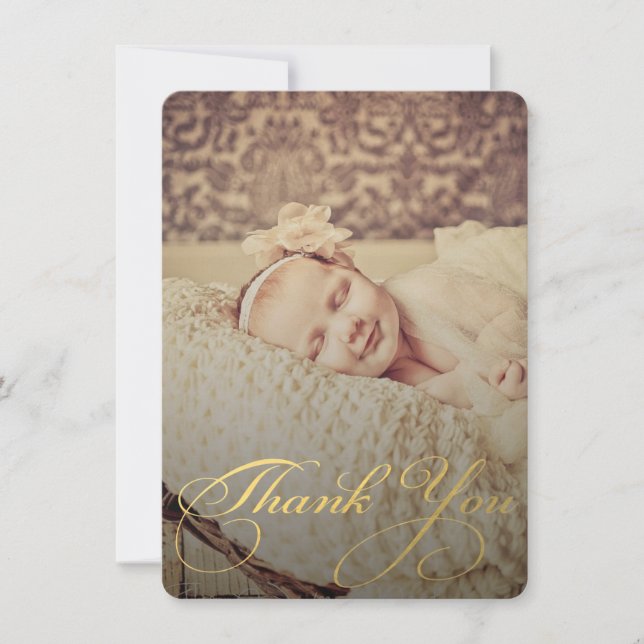 Baby Sip & See Thank You Birth Announcement (Front)