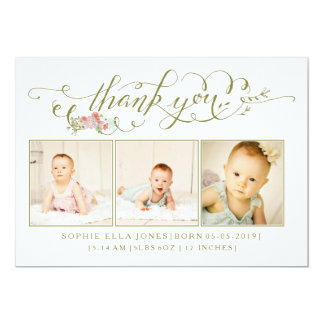 Baby Sip & See Thank You Birth Announcement