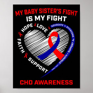 Baby Sister Chd Awareness Month Heart Disease Grap Poster