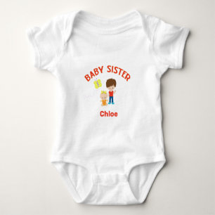 Baby Sister with Big Brother Personalized Bodysuit
