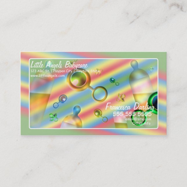 Baby sitter Baby care Business Card (Front)