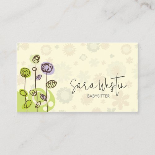 Baby Sitter Childcare Business Card