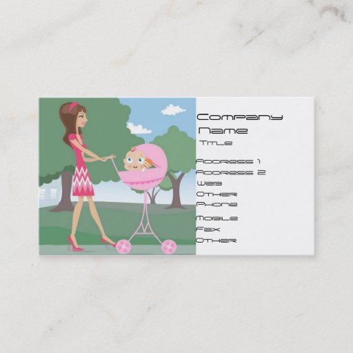 Customizable Baby Sitter, Nanny Business Card