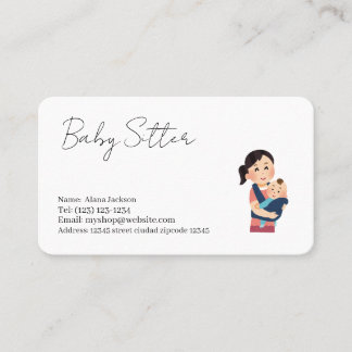 baby sitter services business card