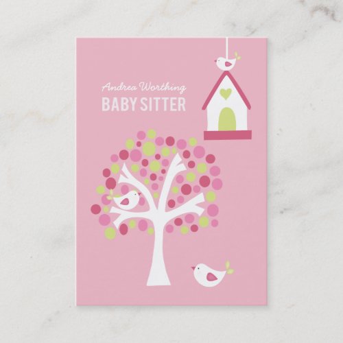 Baby Sitter Sitting Birds Business Card Template