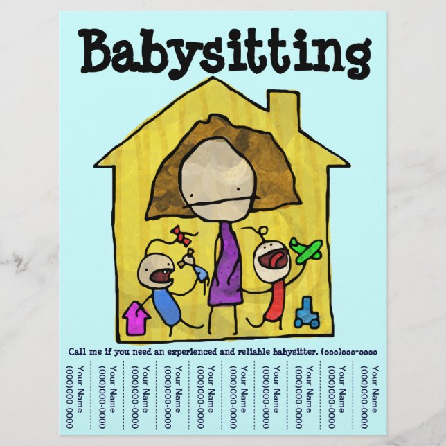 Baby Sitter Tear Sheet Flyer (Front)
