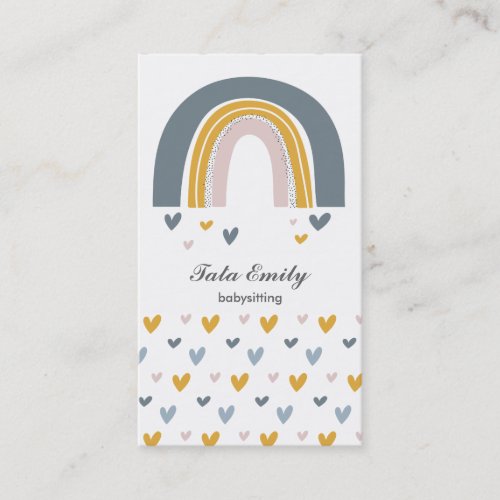 Baby sitting Baby Boutique Nursery service rainbow Business Card