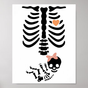Baby Skull Skeleton Halloween Costume Poster