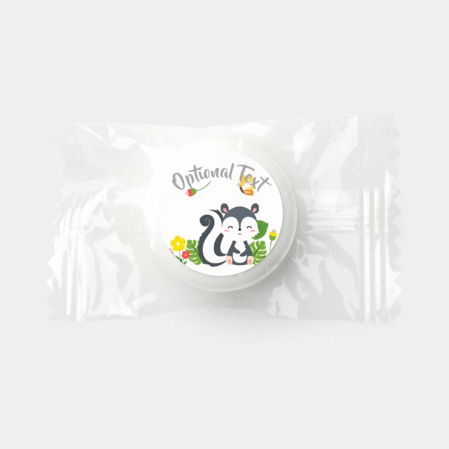 Baby Skunk, Butterfly & Flowers  Life Saver® Mints (Front)