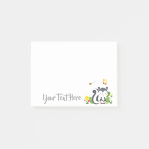 Baby Skunk, Butterfly & Flowers Post-it Notes