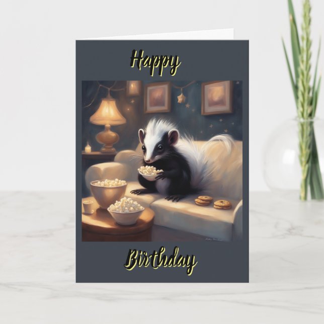 Baby Skunk little stinker Birthday  Card (Front)