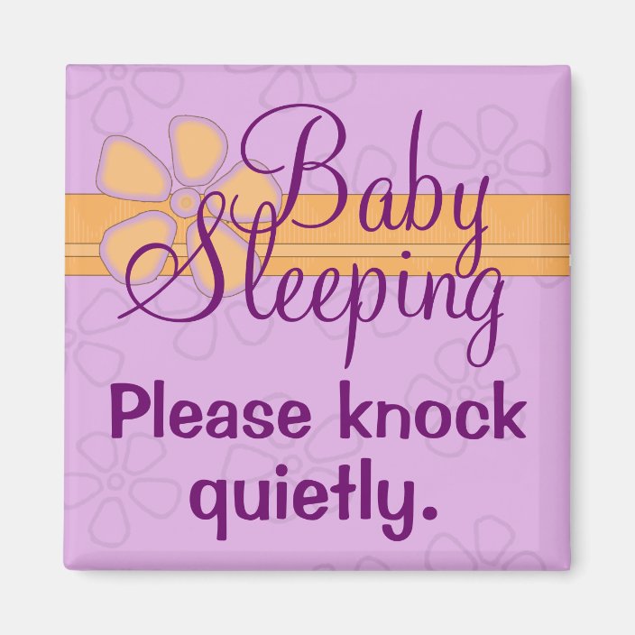 Baby Sleeping front door sign Magnet | Zazzle.com