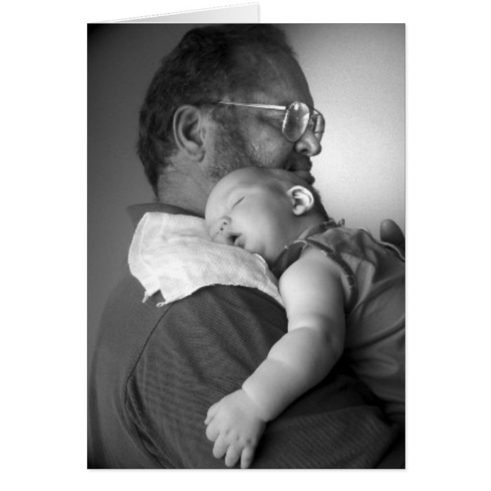 Baby Sleeping on Grandpa's Shoulder Cards