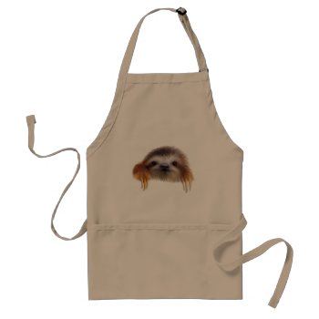 Baby Sloth Adult Apron by PawsForaMoment at Zazzle
