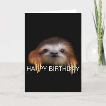 Baby Sloth Birthday Card by PawsForaMoment at Zazzle