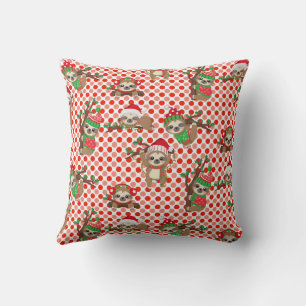 Baby sloth Christmas pillow