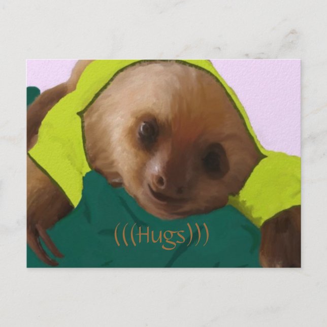 Baby Sloth in Pajamas Postcard (Front)