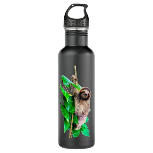Baby sloth jungle rainforest Pura Vida Costa Rica Stainless Steel Water Bottle