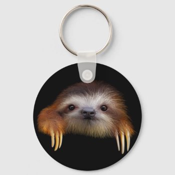 Baby Sloth Keychain by PawsForaMoment at Zazzle