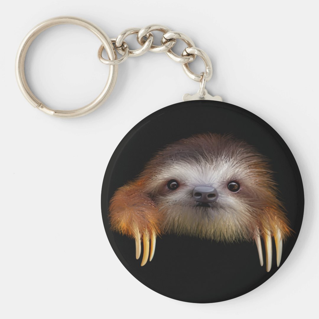 Baby Sloth Keychain | Zazzle