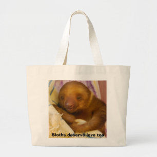 Baby Sloth Large Tote Bag
