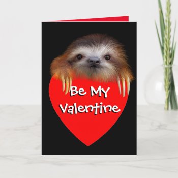 Baby Sloth Let's Hang Out Valentine Card by PawsForaMoment at Zazzle