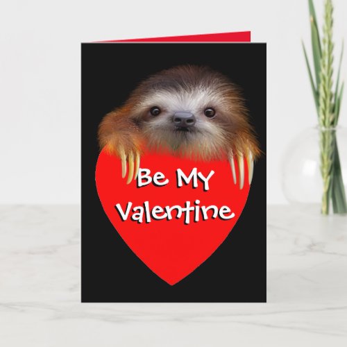 Baby Sloth Lets Hang Out Valentine Card