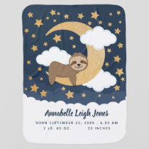 Baby Sloth Moon Baby Blanket