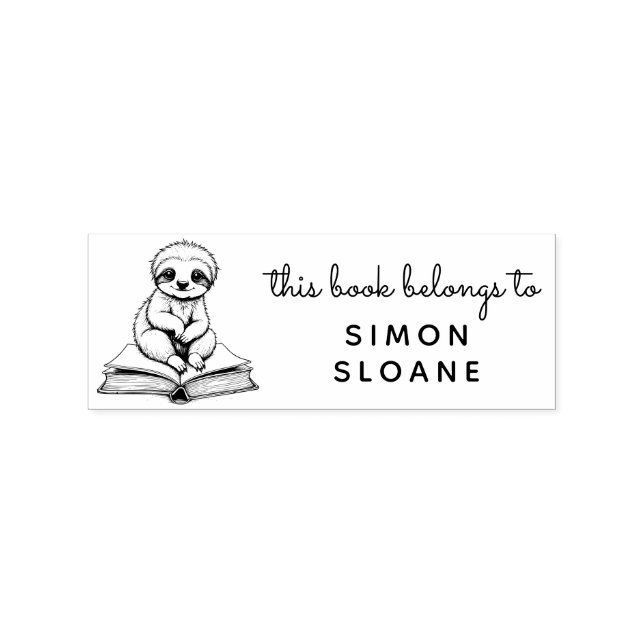 Baby Sloth Reader This Book Belongs To  Rubber Stamp (Imprint)