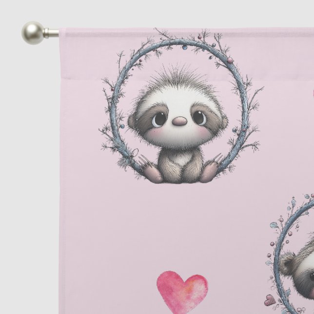 Baby Sloth Sheer Curtains (Pocket)