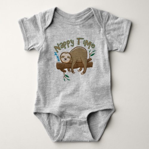 Baby Sloth Sleepy Time Baby Bodysuit