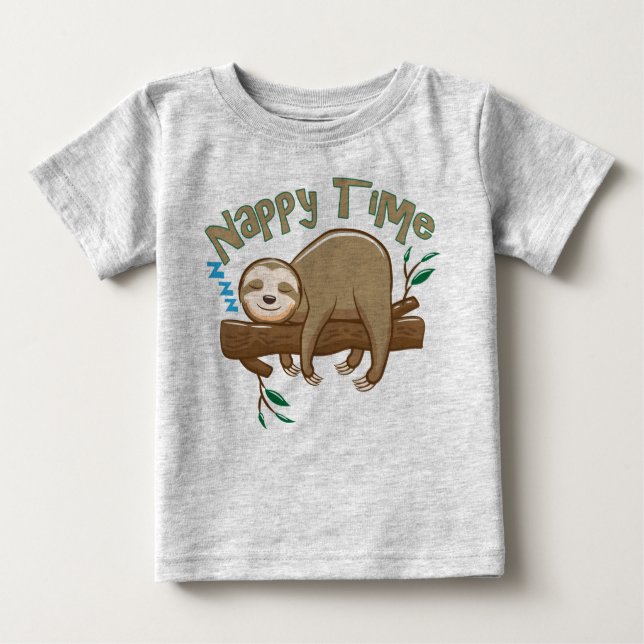 Baby Sloth Sleepy Time! Baby T-Shirt (Front)