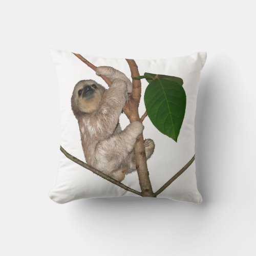 Baby Sloth Throw Pillow
