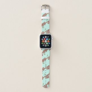 Baby Sloths hanging on Tree Pattern Apple Watch Band Baby Sloths hanging on Tree Pattern Apple Watch Band