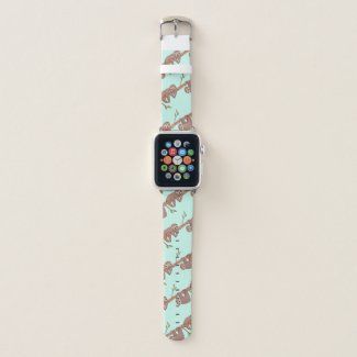 Baby Sloths hanging on Tree Pattern Apple Watch Band