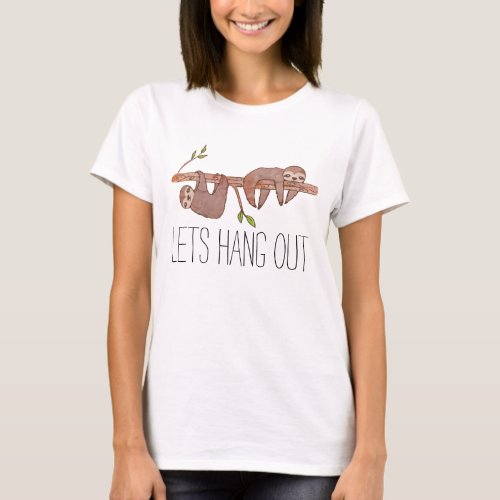 Baby Sloths hanging on Tree T_Shirt