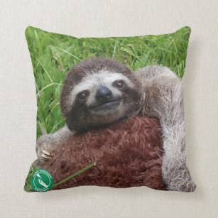 sloth throw pillow