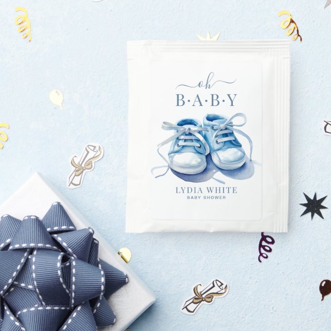 Baby Sneakers Baby Shower, Boy Baby Shower Tea Bag Drink Mix (Packets)