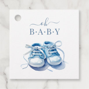Baby Sneakers Baby Shower Invitation, Baby Boy Favor Tags