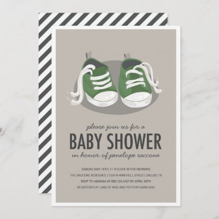 Baby Sneakers Shoes Invitation