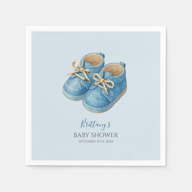 Baby Sneakers Sports Baby Shower  Napkins (Front)