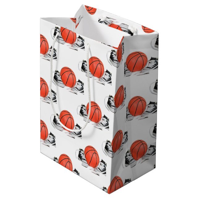 Baby Sneakers With Basketball  Medium Gift Bag (Back Angled)