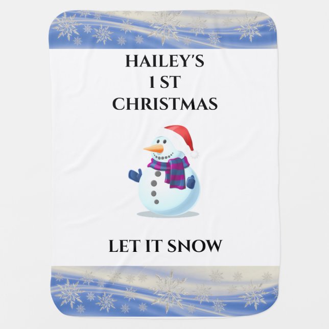 Baby snowmam & snowflake blanket. blanket (Front)